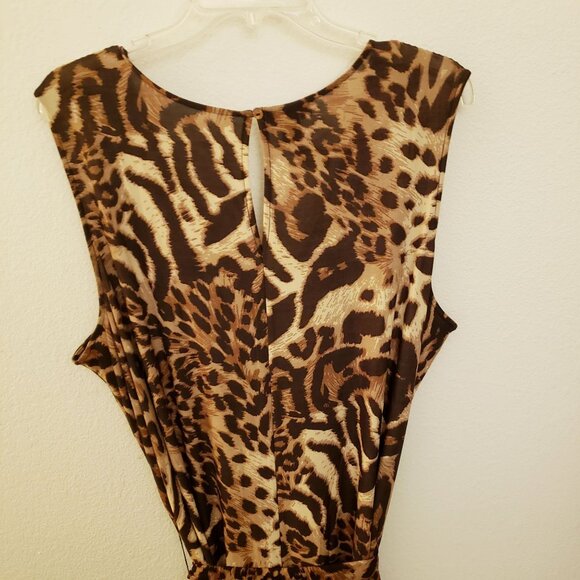 Coldesina Animal Print Relaxed Fit Wide Leg Jumpsuit Pockets 2x/3x EUC - Picture 7 of 9